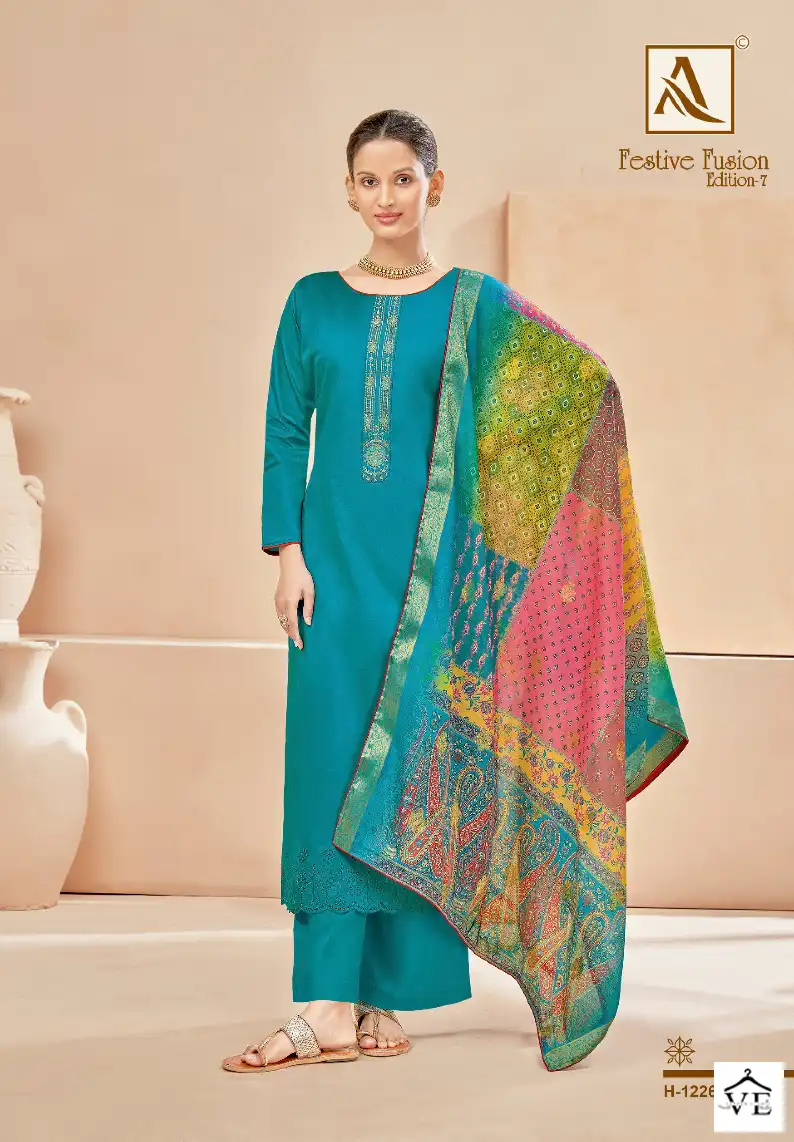 Alok Suits Festive Fusion Edition Vol 7 Pure Jam Cotton Wholesale Salwar Suit Catalog — Wholesale Salwar Suits, MPA wholesale from Surat - Gallery Image 2