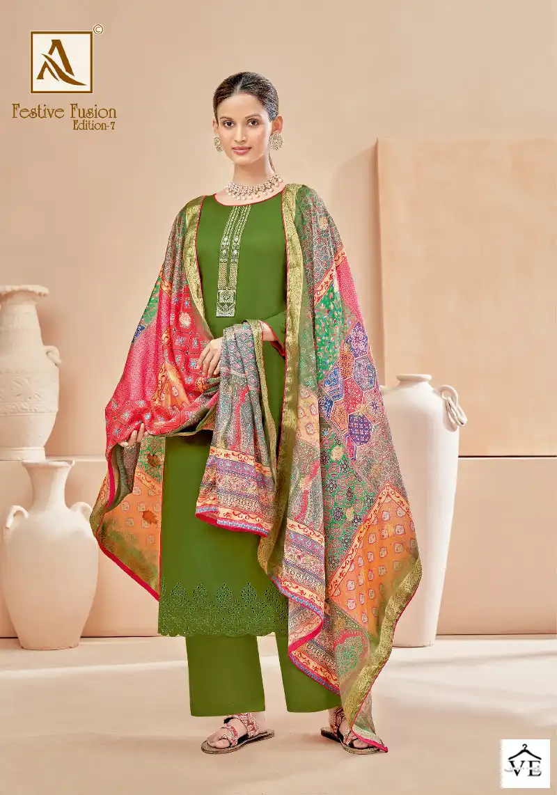 Alok Suits Festive Fusion Edition Vol 7 Pure Jam Cotton Wholesale Salwar Suit Catalog — Wholesale Salwar Suits, MPA wholesale from Surat - Gallery Image 3