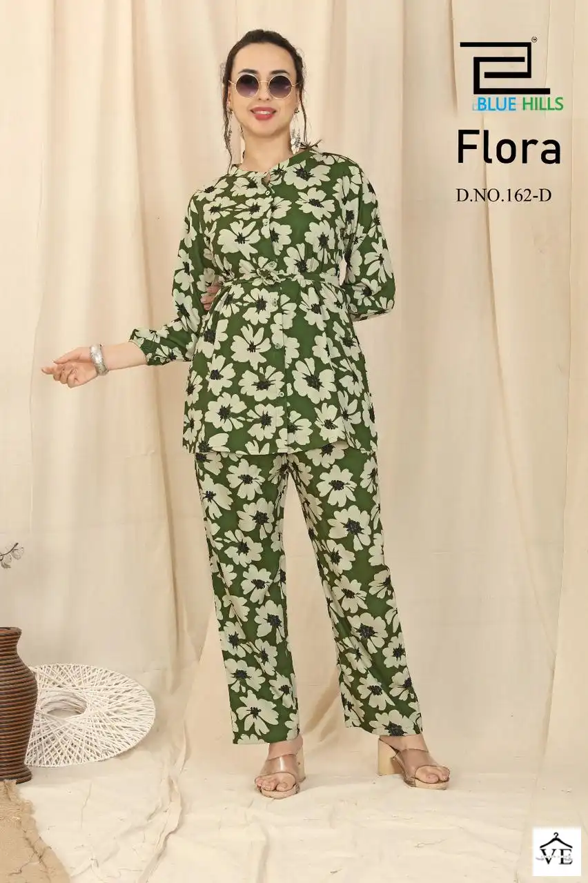 Blue Hills Flora Heavy Crepe Print Wholesale Top With Bottom Co-Ords Set Catalog — Wholesale Kurtis, MPA wholesale from Surat - Gallery Image 2