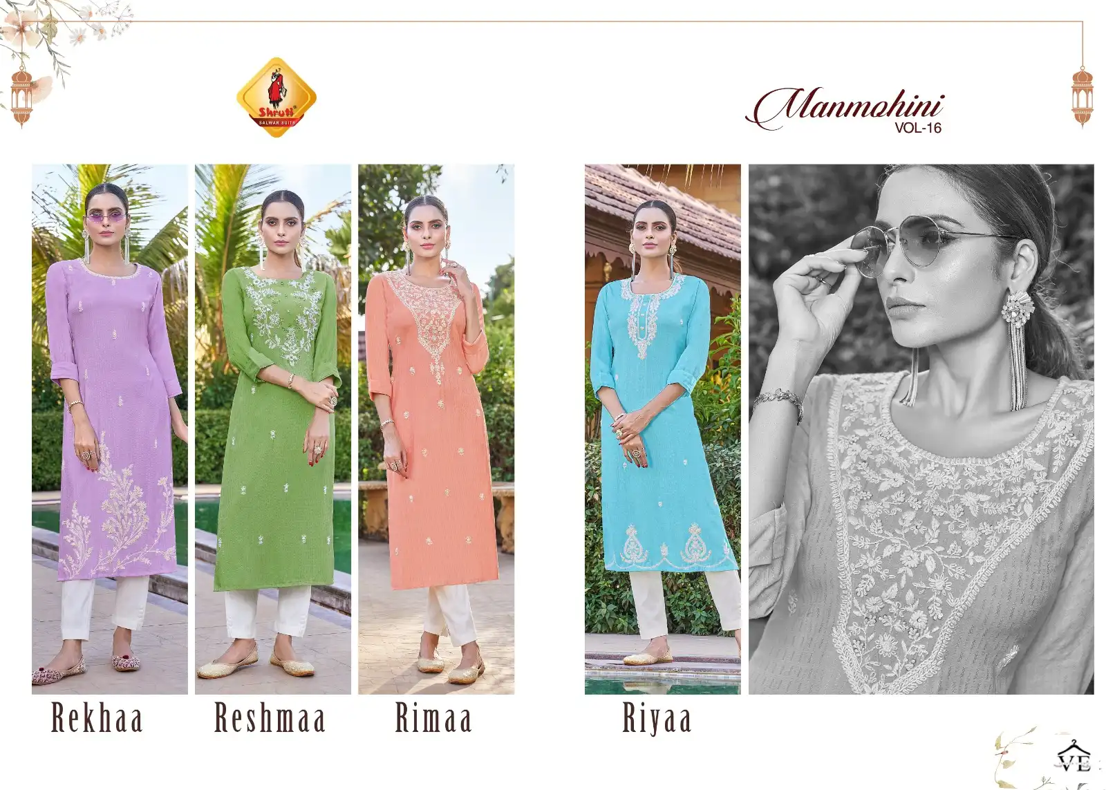 Vardan Ethnic Femina Vol 1 Soft Muslin Wholesale Designer Kurtis Catalog — Wholesale Kurtis, MPA wholesale from Surat — view 5