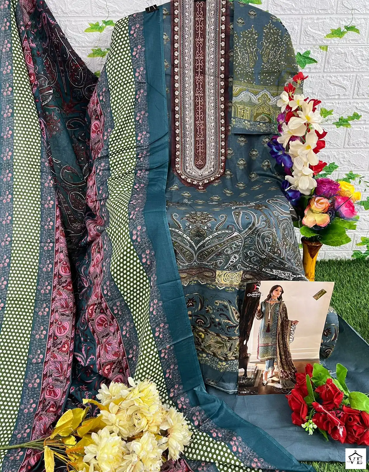 Deepsy Suits Firouds Queens Court-4 Pure Cotton Wholesale Pakistani Suit — Wholesale Salwar Suits, MPA wholesale from Surat — view 2