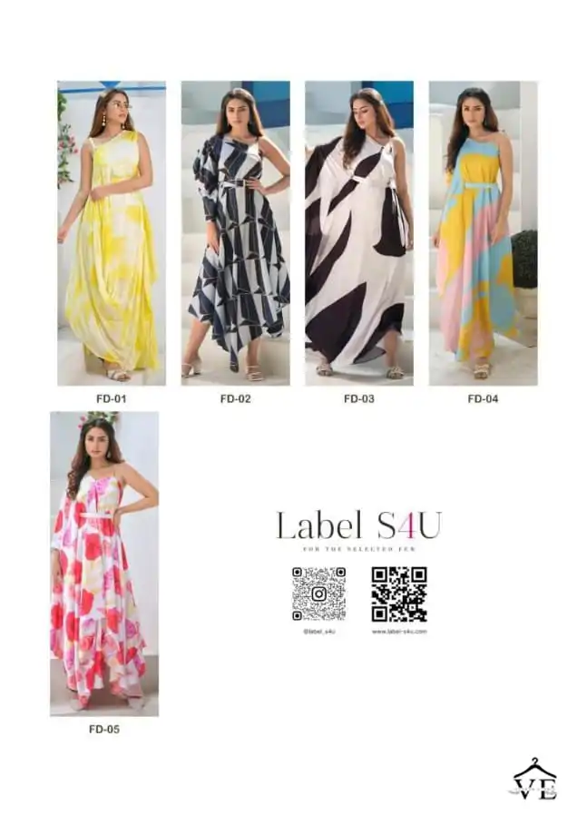 S4U Fusion Drapes Fancy Wholesale One Piece Catalog — Wholesale Kurtis, MPA wholesale from Surat — view 6