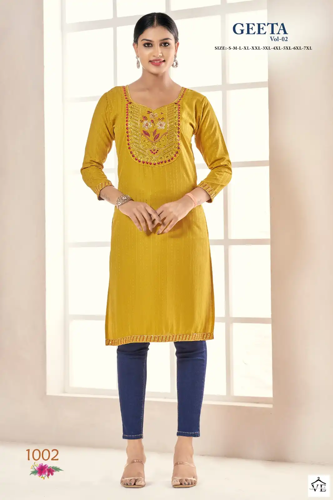 VE Geeta Vol 2 Rasian Silk Wholesale Kurti Catalog — Wholesale Kurtis, MPA wholesale from Surat - Gallery Image 2