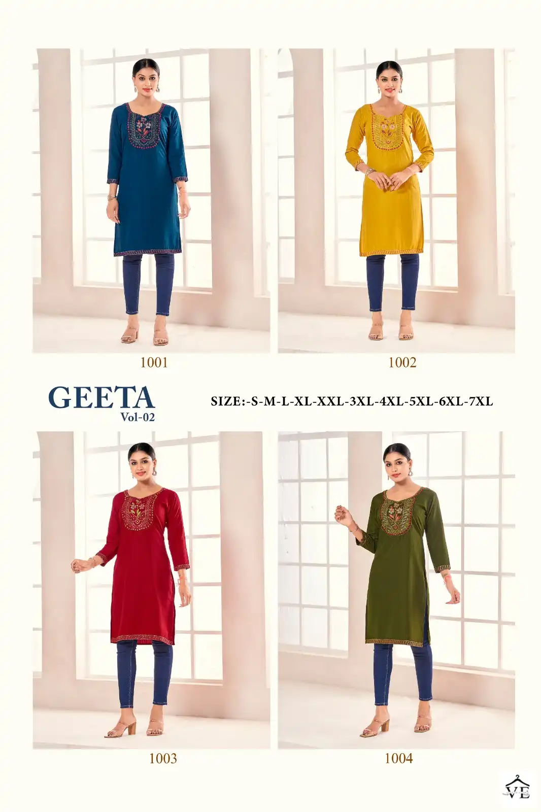VE Geeta Vol 2 Rasian Silk Wholesale Kurti Catalog — Wholesale Kurtis, MPA wholesale from Surat — view 5