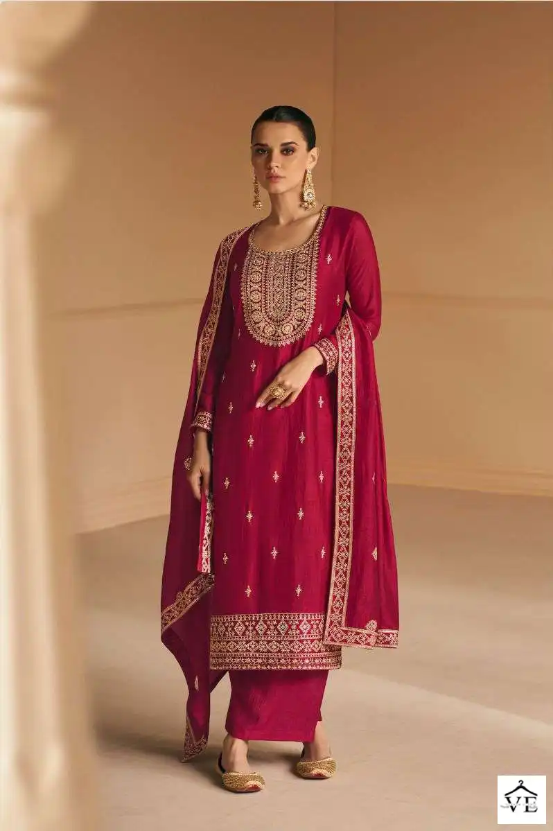 Aashirwad Geetika Silk Wholesale Designer Salwar Suit Catalog — Wholesale Salwar Suits, Aashirwad Creation wholesale from Surat - Gallery Image 4