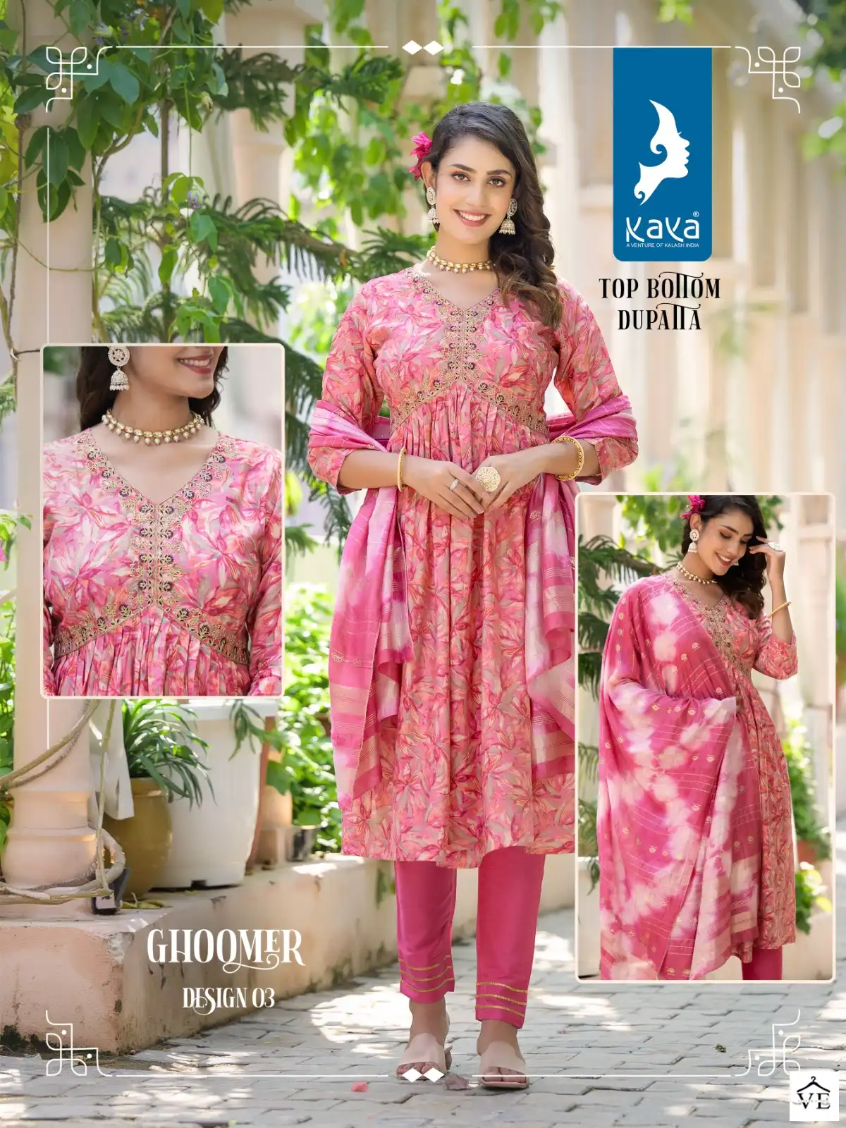 Kaya Ghoomer Pure Chanderi Modal Wholesale Readymade Salwar Suit Catalog — Wholesale Salwar Suits, MPA wholesale from Surat - Gallery Image 3