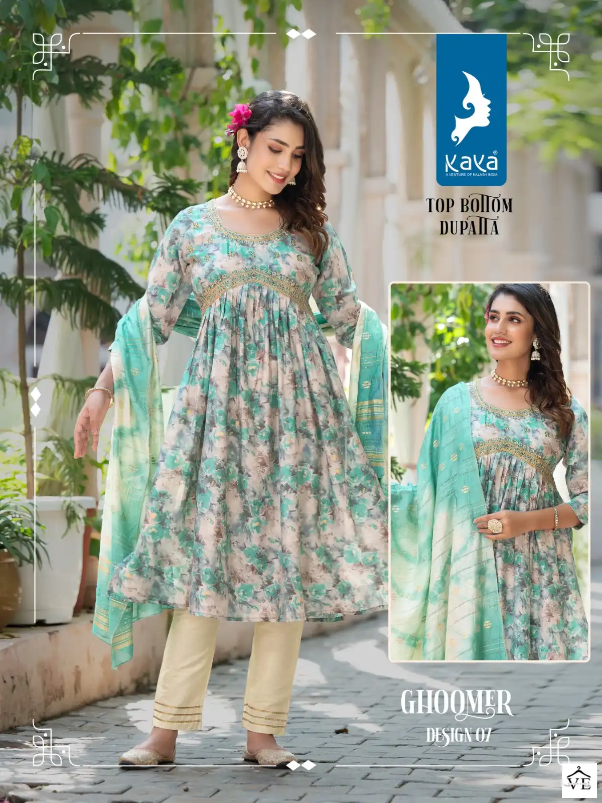 Kaya Ghoomer Pure Chanderi Modal Wholesale Readymade Salwar Suit Catalog — Wholesale Salwar Suits, MPA wholesale from Surat - Gallery Image 7