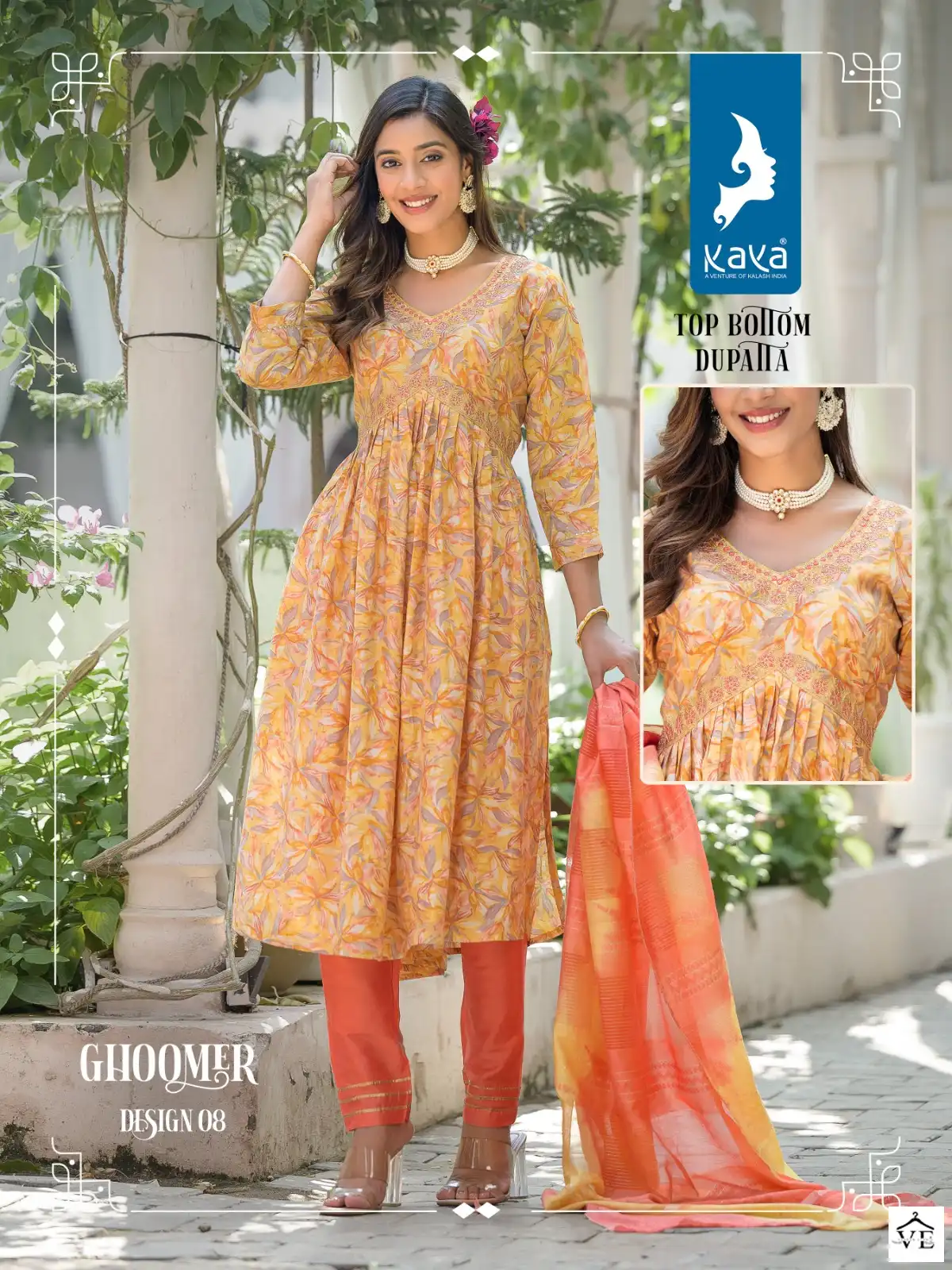 Kaya Ghoomer Pure Chanderi Modal Wholesale Readymade Salwar Suit Catalog — Wholesale Salwar Suits, MPA wholesale from Surat - Gallery Image 8