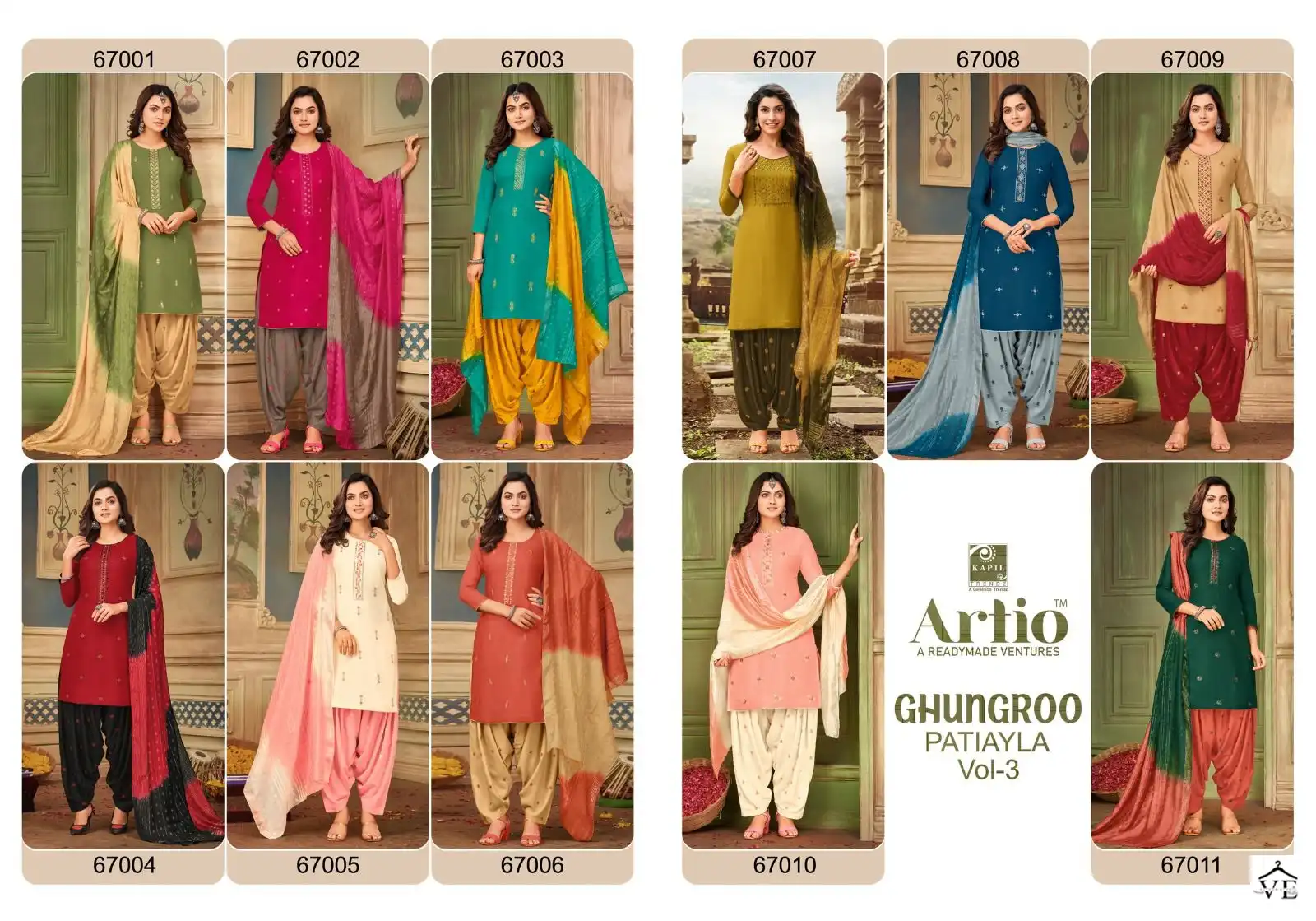 Kapil Trendz Ghungroo Patiyala 3 Rayon 14 Kg Wholesale Readymade Suits Catalog — Wholesale Salwar Suits, MPA wholesale from Surat — view 12