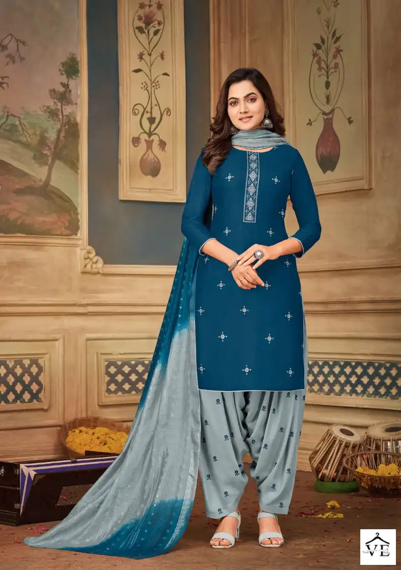 Kapil Trendz Ghungroo Patiyala 3 Rayon 14 Kg Wholesale Readymade Suits Catalog — Wholesale Salwar Suits, MPA wholesale from Surat - Gallery Image 4