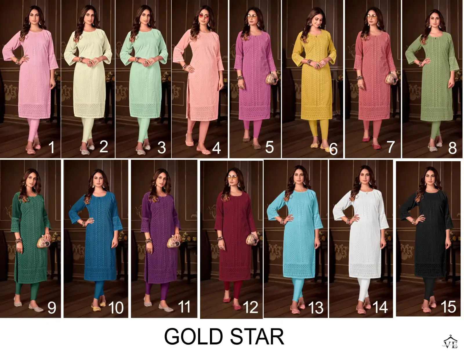 Tunic House Gold Star Apple Georgette Wholesale Chikankari Kurtis Catalog — Wholesale Kurtis, MPA wholesale from Surat — view 16