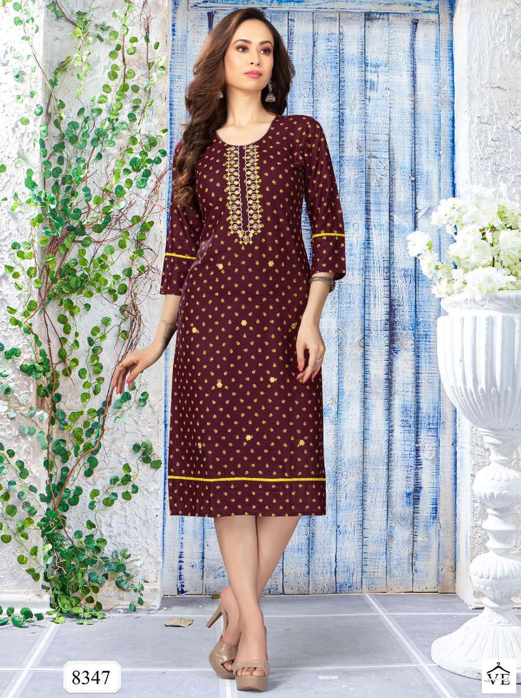 VE Golden Aarchi Rayon Print Wholesale Kurti Catalog — Wholesale Kurtis, MPA wholesale from Surat — view 1