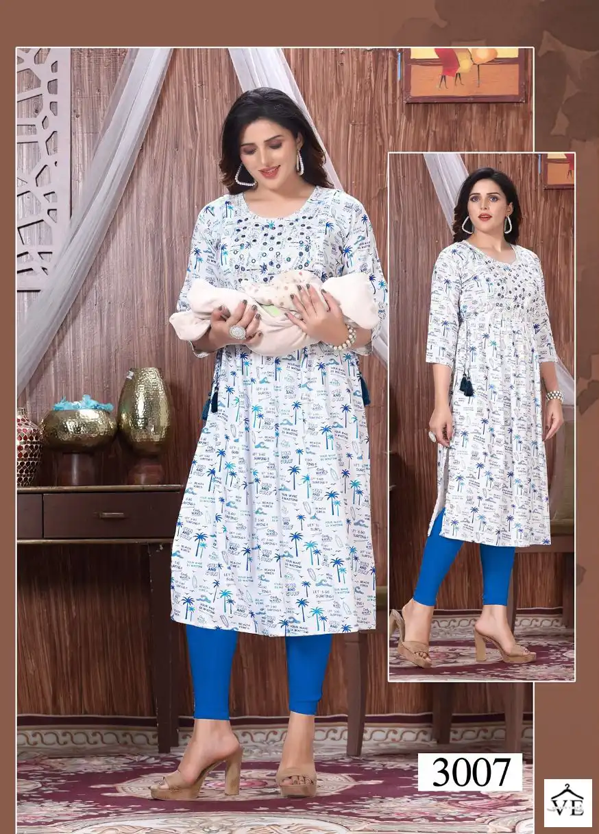 VE Golden Emotions 14 Kg Rayon Wholesale Feeding Kurti Catalog — Wholesale Kurtis, MPA wholesale from Surat - Gallery Image 6