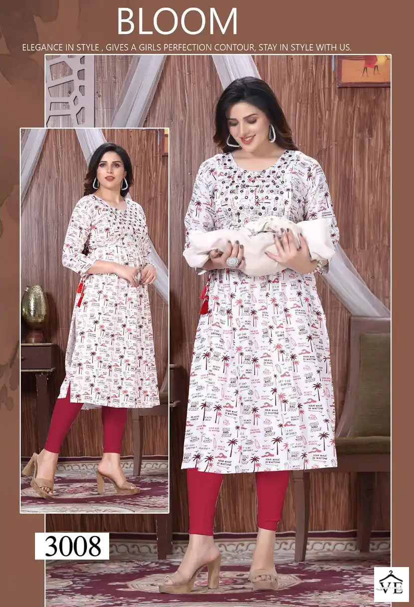 VE Golden Emotions 14 Kg Rayon Wholesale Feeding Kurti Catalog — Wholesale Kurtis, MPA wholesale from Surat - Gallery Image 7