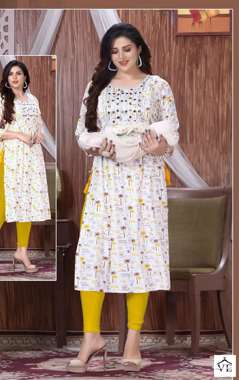 VE Golden Emotions 14 Kg Rayon Wholesale Feeding Kurti Catalog — Wholesale Kurtis, MPA wholesale from Surat - Gallery Image 8