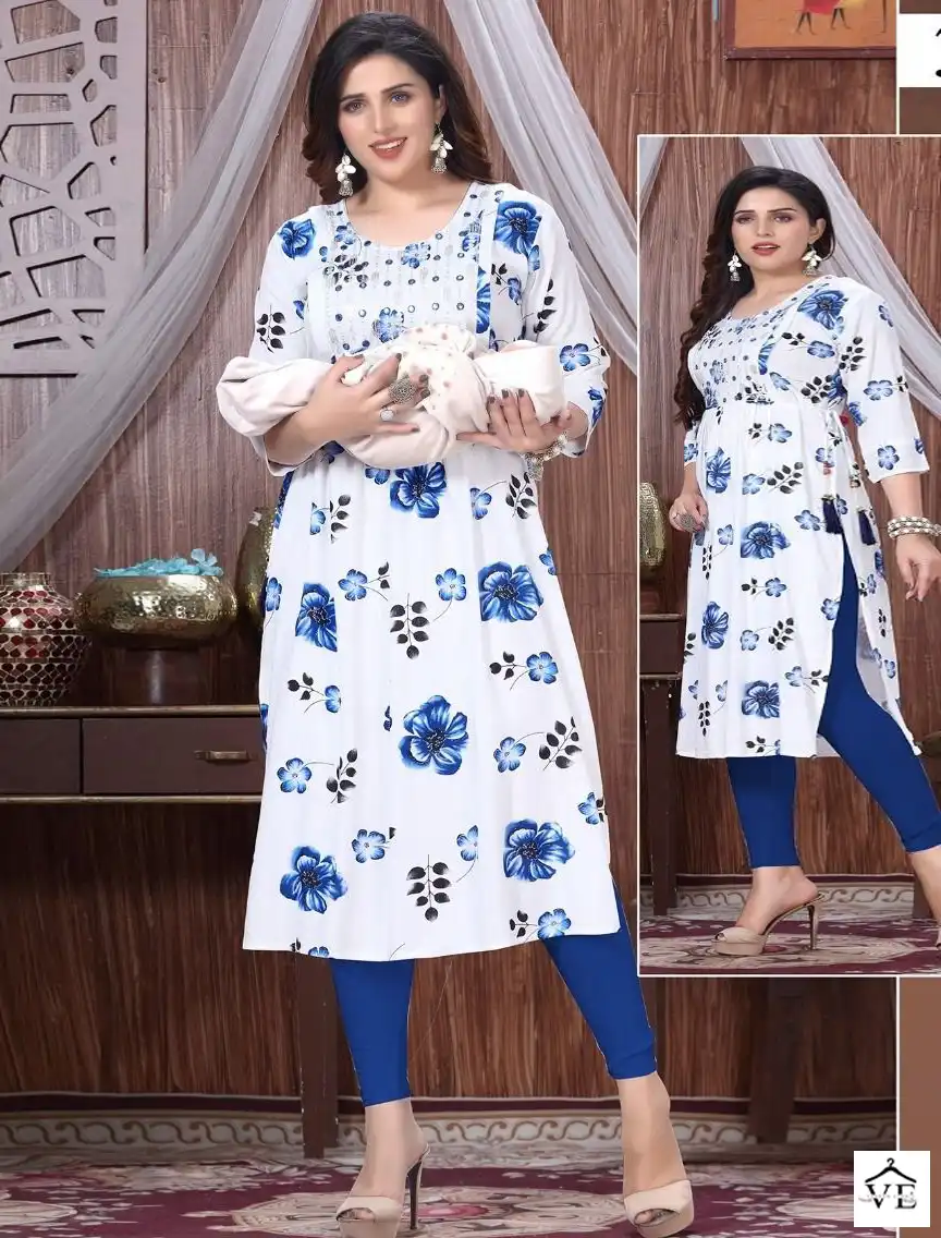 VE Golden Emotions 14 Kg Rayon Wholesale Feeding Kurti Catalog — Wholesale Kurtis, MPA wholesale from Surat — view 1