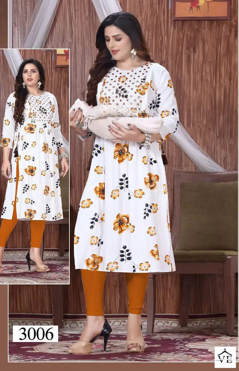 VE Golden Emotions 14 Kg Rayon Wholesale Feeding Kurti Catalog — Wholesale Kurtis, MPA wholesale from Surat - Gallery Image 2