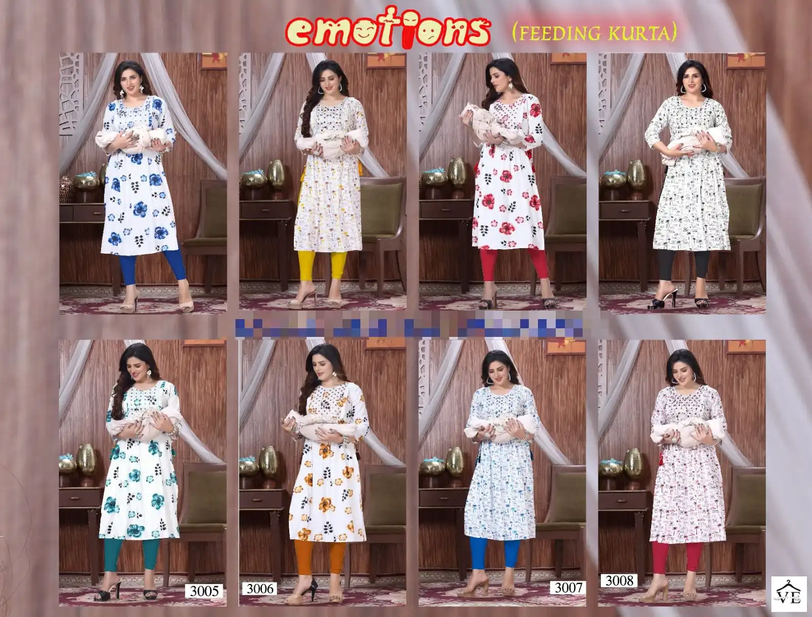 VE Golden Emotions 14 Kg Rayon Wholesale Feeding Kurti Catalog — Wholesale Kurtis, MPA wholesale from Surat — view 9