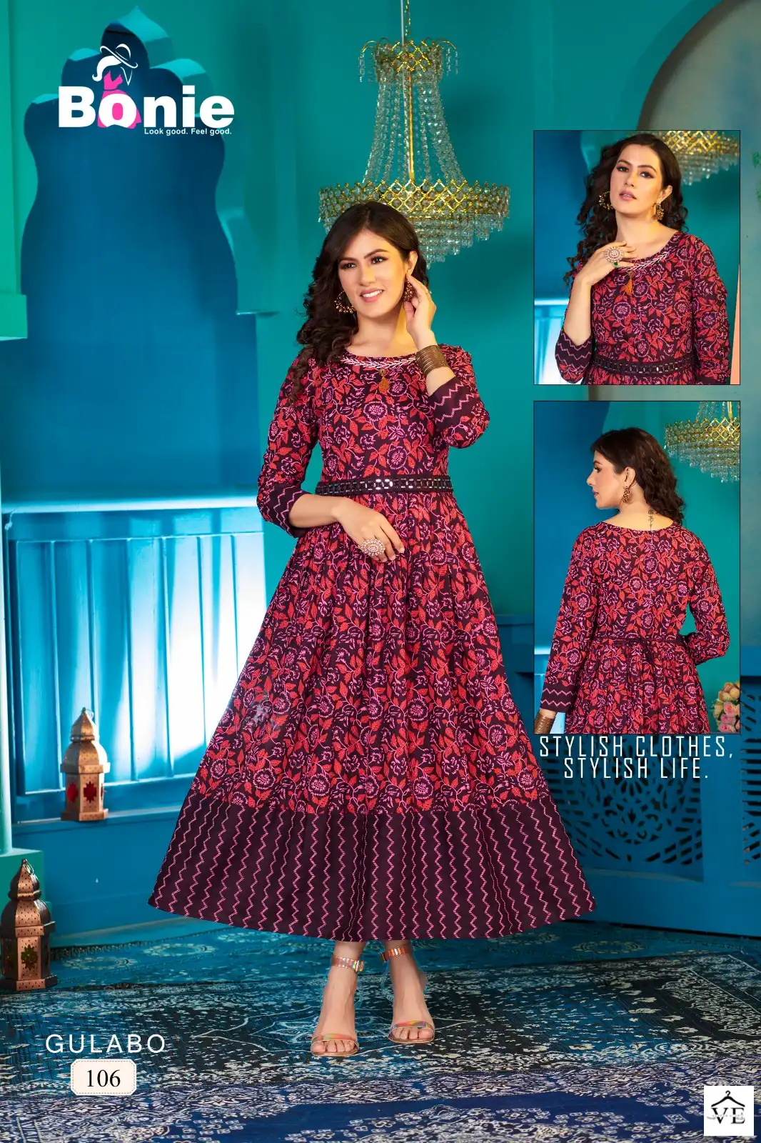 Bonie Gulabo Rayon 14 Kg Wholesale Anarkali Kurti Catalog — Wholesale Kurtis, bonie wholesale from Surat - Gallery Image 6
