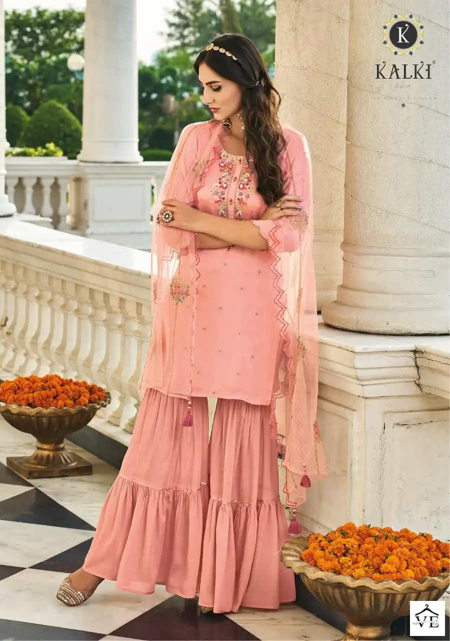 Kailee Fashion Gulmarg Pure Chinon Viscose Silk Wholesale Readymade Suit Catalog — Wholesale Salwar Suits, MPA wholesale from Surat - Gallery Image 2