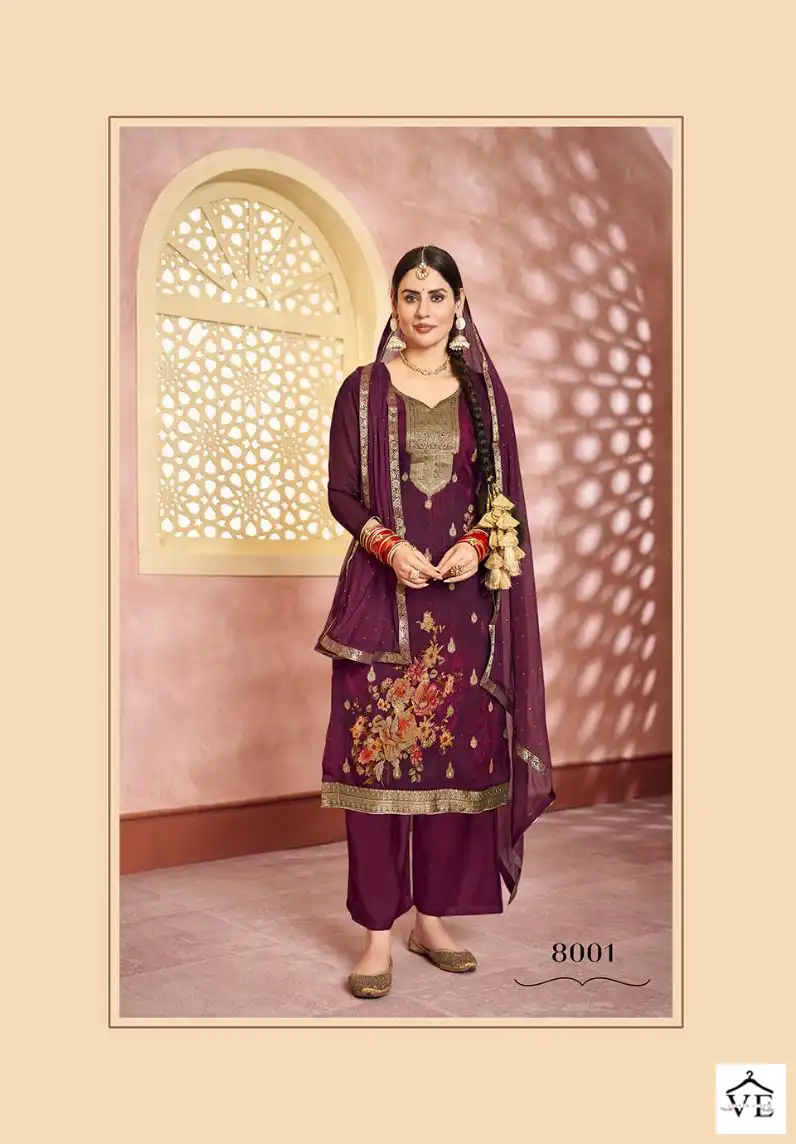 Jhansi Gurleen Pure Organza Jacquard Wholesale Designer Salwar Suit Catalog — Wholesale Salwar Suits, MPA wholesale from Surat - Gallery Image 3