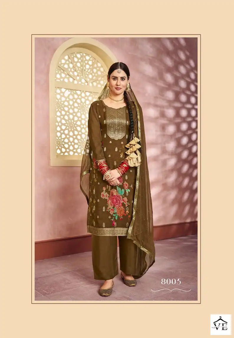 Jhansi Gurleen Pure Organza Jacquard Wholesale Designer Salwar Suit Catalog — Wholesale Salwar Suits, MPA wholesale from Surat - Gallery Image 4