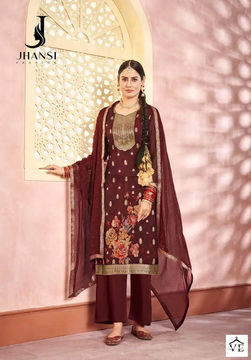 Jhansi Gurleen Pure Organza Jacquard Wholesale Designer Salwar Suit Catalog — Wholesale Salwar Suits, MPA wholesale from Surat - Gallery Image 6