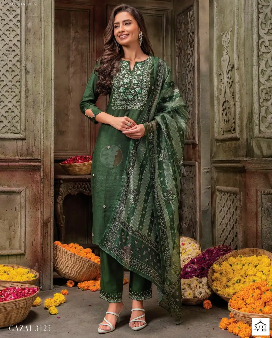 Anju Fabrics Gazal Vol 3 Viscose Wholesale Readymade Suits Catalog — Wholesale Salwar Suits, MPA wholesale from Surat — view 1