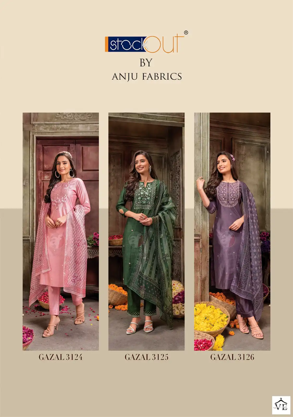 Anju Fabrics Gazal Vol 3 Viscose Wholesale Readymade Suits Catalog — Wholesale Salwar Suits, MPA wholesale from Surat - Gallery Image 7
