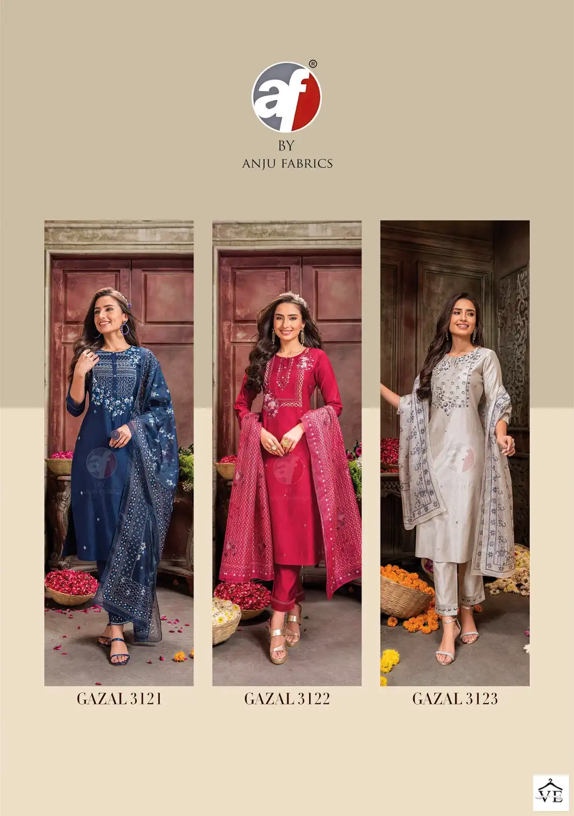 Anju Fabrics Gazal Vol 3 Viscose Wholesale Readymade Suits Catalog — Wholesale Salwar Suits, MPA wholesale from Surat — view 8