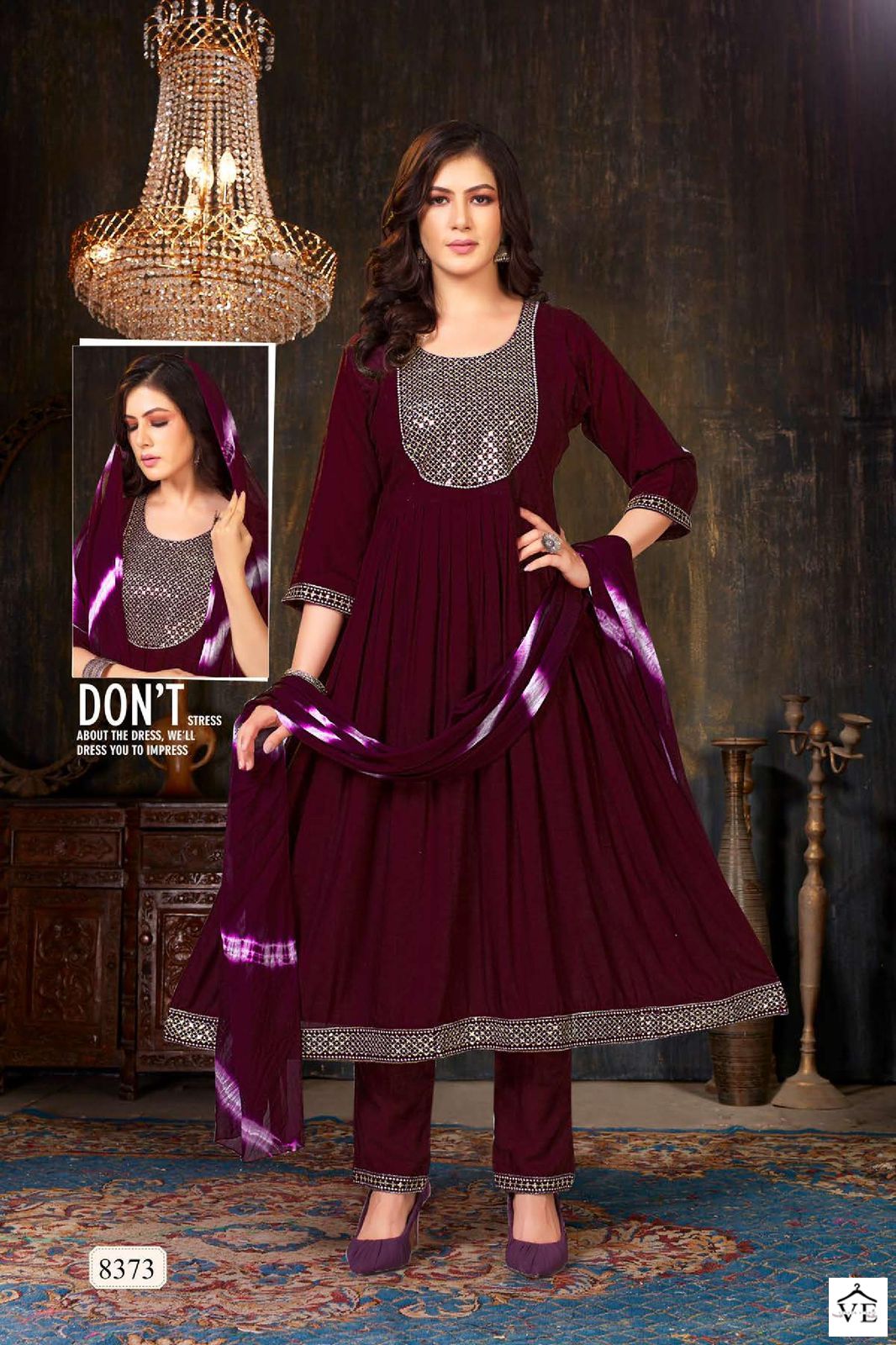 VE Golden Helen Heavy Rayon Wholesale Readymade Suit Catalog — Wholesale Salwar Suits, MPA wholesale from Surat - Gallery Image 3