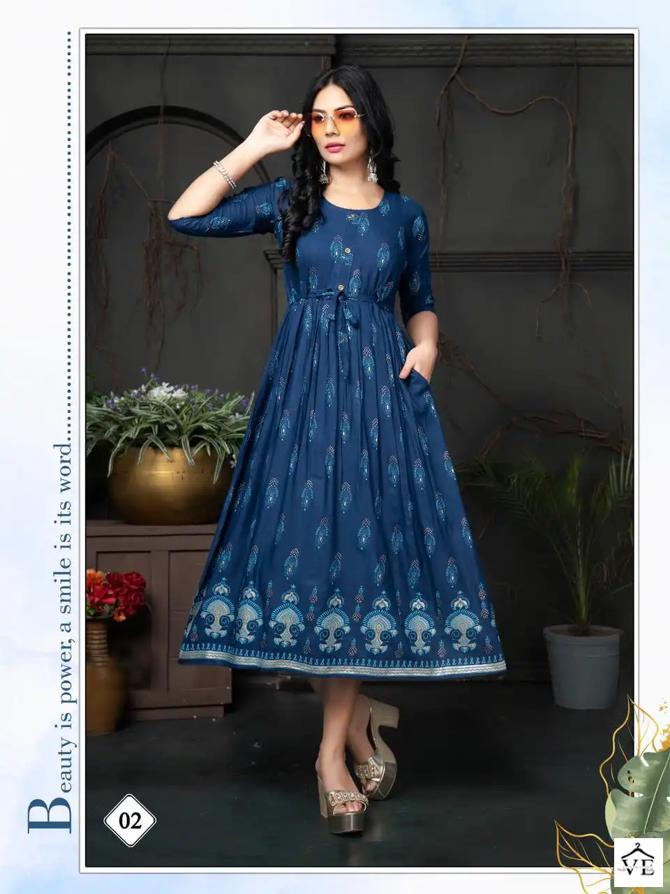 Vardan Ethnic Golden Malini Rayon Wholesale Long Kurtis Catalog — Wholesale Kurtis, MPA wholesale from Surat — view 10