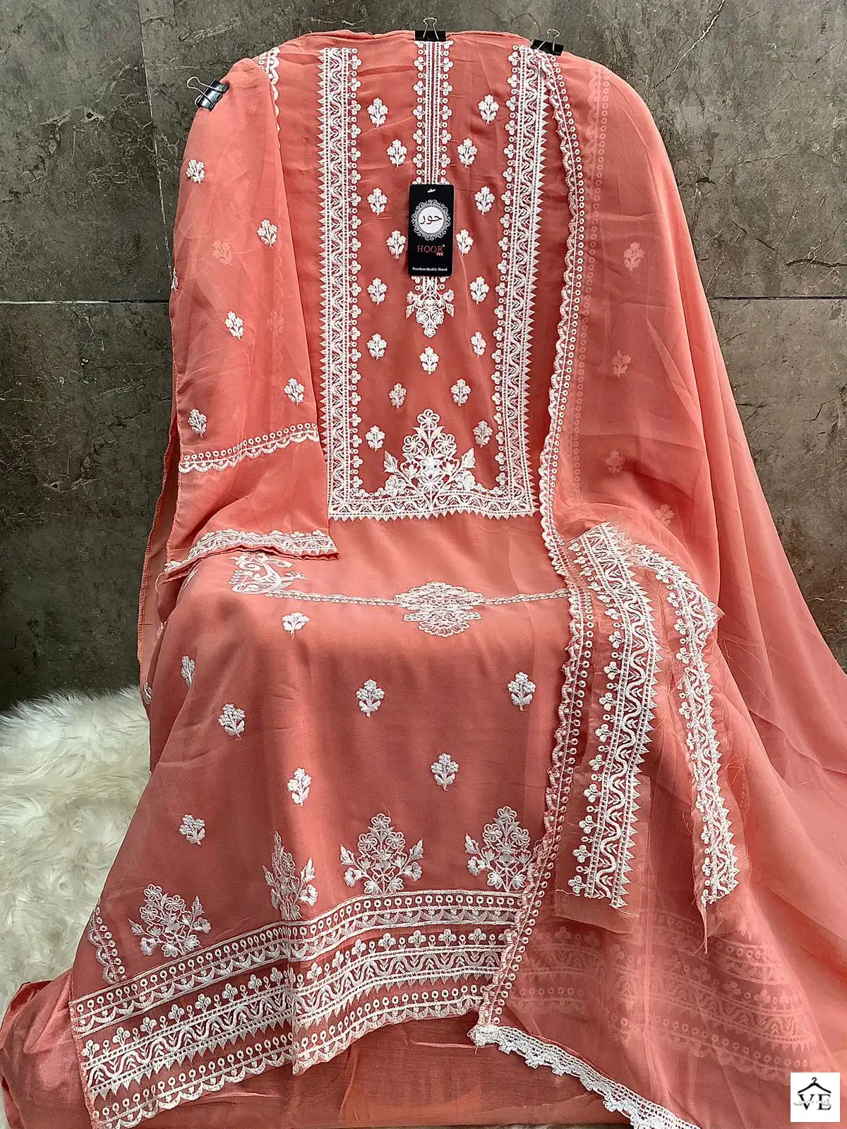 Hoor Tex H-100 E Faux Georgette Wholesale Pakistani Suit — Wholesale Salwar Suits, MPA wholesale from Surat — view 3
