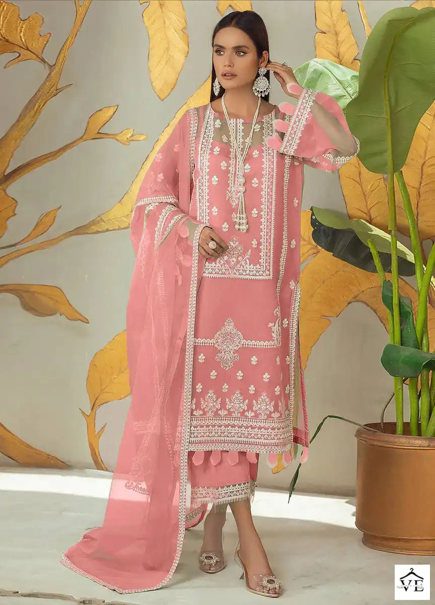 Hoor Tex H-100 E Faux Georgette Wholesale Pakistani Suit — Wholesale Salwar Suits, MPA wholesale from Surat — view 1