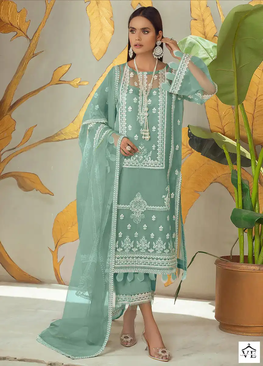 Hoor Tex H-100 C Faux Georgette Wholesale Pakistani Suit — Wholesale Salwar Suits, MPA wholesale from Surat — view 1