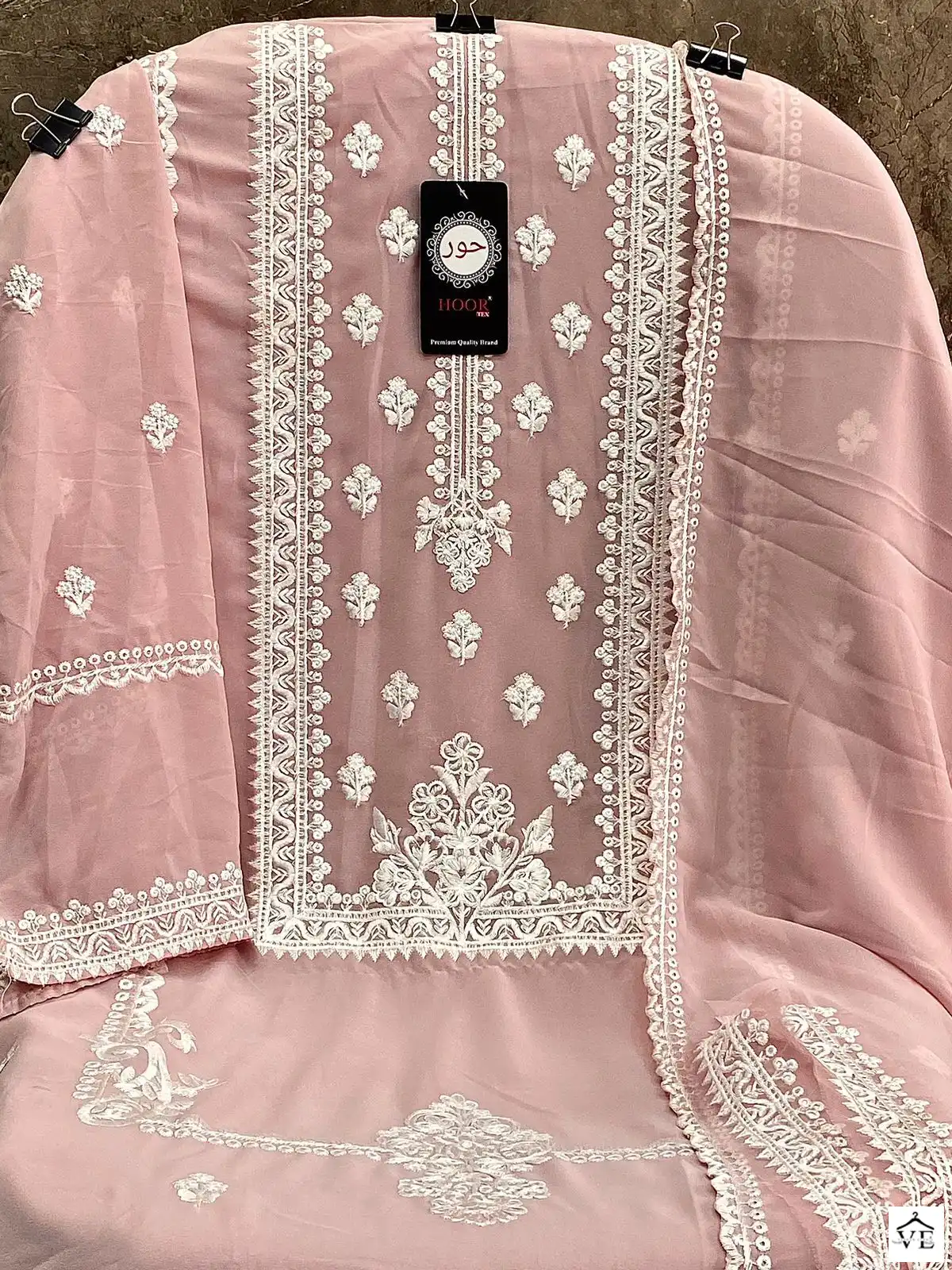 Hoor Tex H-100 D Faux Georgette Wholesale Pakistani Suit — Wholesale Salwar Suits, MPA wholesale from Surat - Gallery Image 2