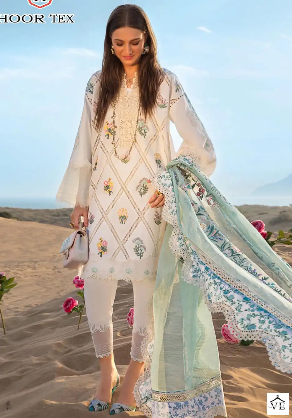 Hoor Tex H-108 A Cotton Wholesale Pakistani Suit — Wholesale Salwar Suits, MPA wholesale from Surat — view 1