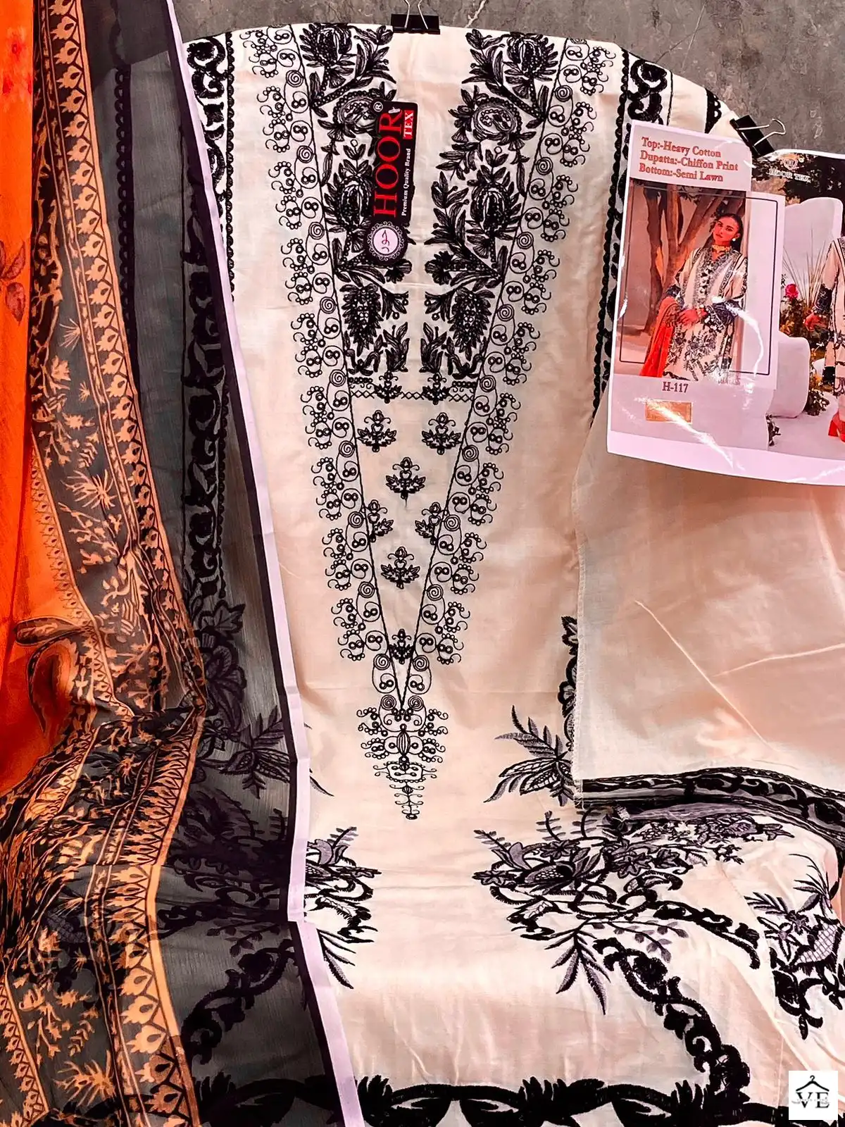 Hoor Tex H-118 Cotton Wholesale Pakistani Suit — Wholesale Salwar Suits, MPA wholesale from Surat — view 4