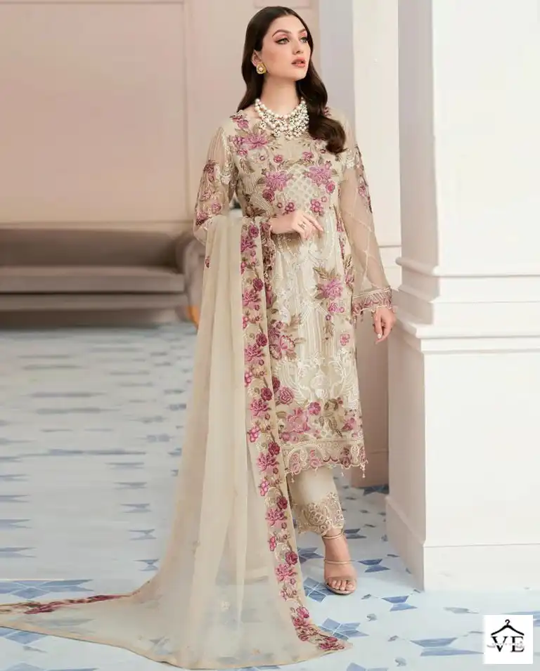 Hoor Tex H-86 Faux Georgette Wholesale Pakistani Suit — Wholesale Salwar Suits, MPA wholesale from Surat — view 1