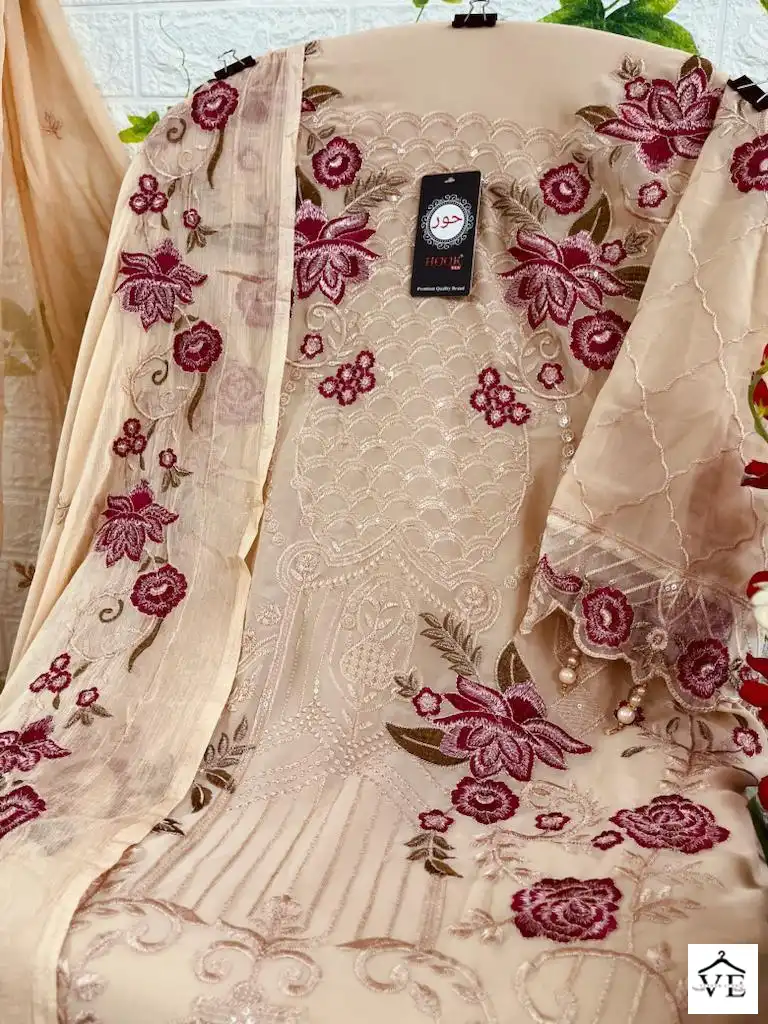 Hoor Tex H-86 Faux Georgette Wholesale Pakistani Suit — Wholesale Salwar Suits, MPA wholesale from Surat - Gallery Image 3