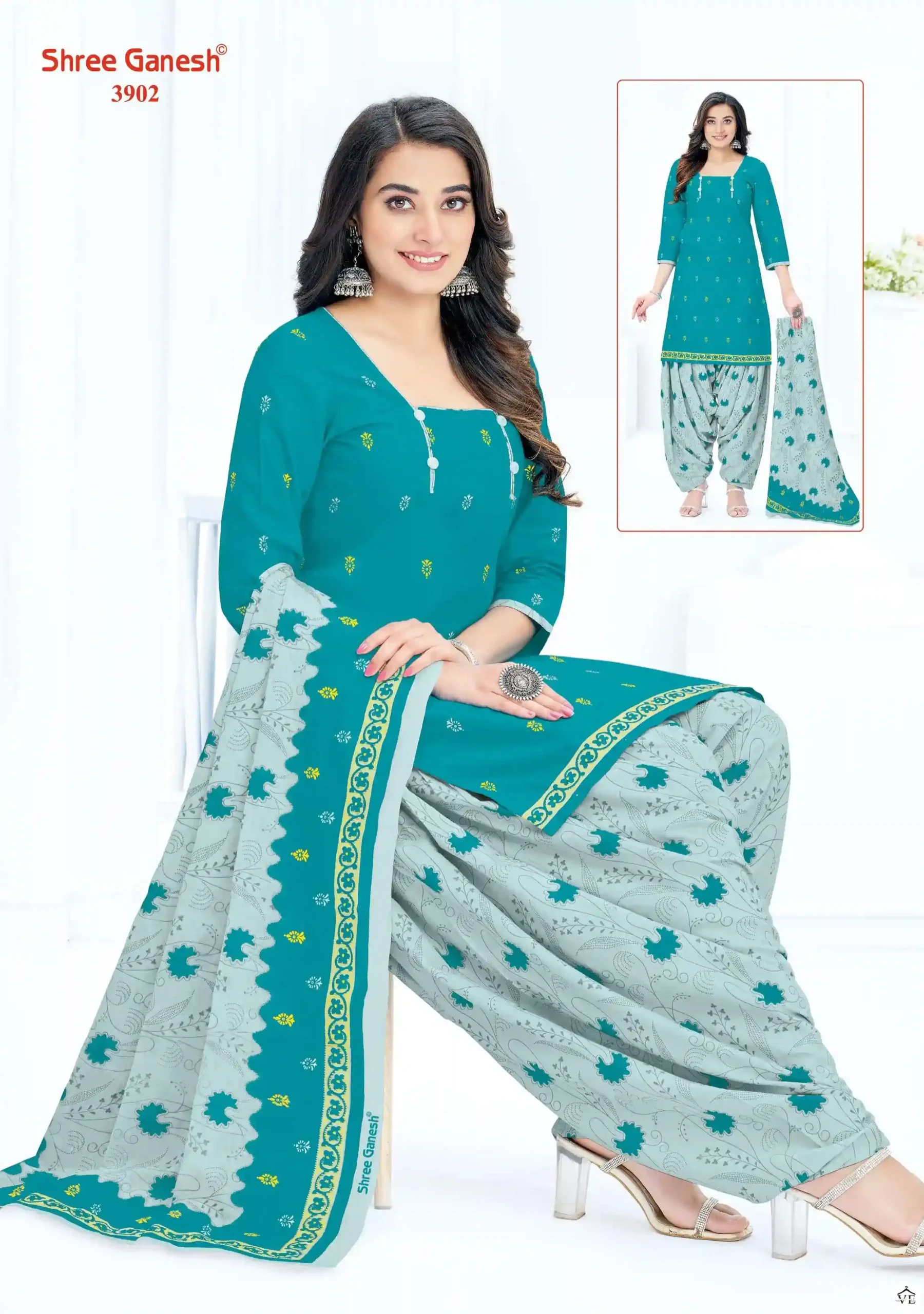 Shree Ganesh Hansika Vol 19 Cotton Wholesale Readymade Suits Catalog — Wholesale Salwar Suits, MPA wholesale from Surat - Gallery Image 7