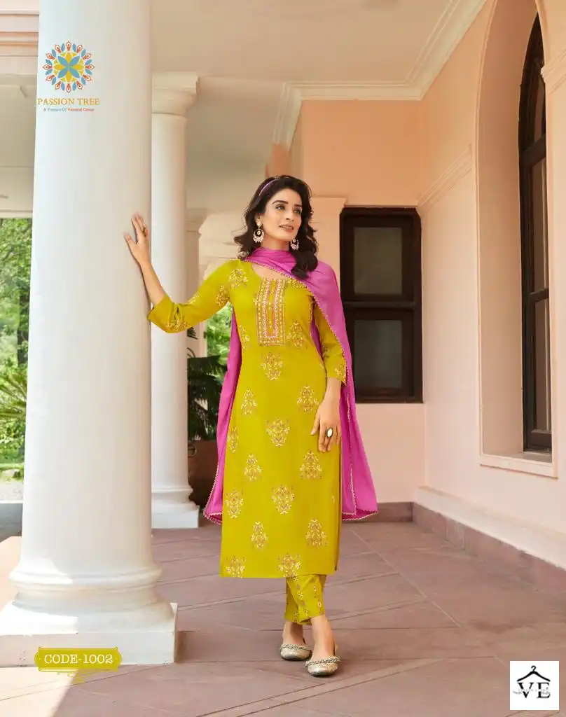 Passion Tree Harvi Vol-1 Rayon Wholesale Readymade Suits Catalog — Wholesale Salwar Suits, MPA wholesale from Surat - Gallery Image 2