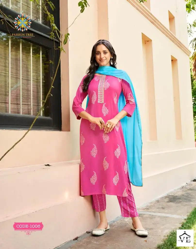 Passion Tree Harvi Vol-1 Rayon Wholesale Readymade Suits Catalog — Wholesale Salwar Suits, MPA wholesale from Surat - Gallery Image 4