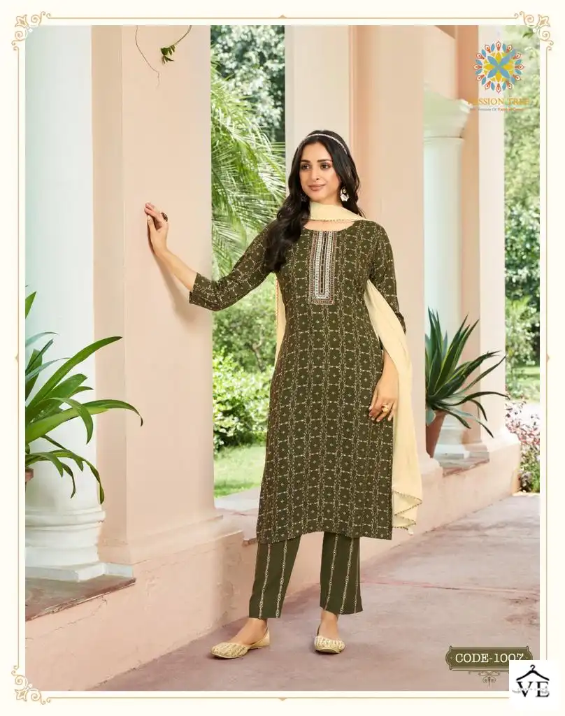 Passion Tree Harvi Vol-1 Rayon Wholesale Readymade Suits Catalog — Wholesale Salwar Suits, MPA wholesale from Surat - Gallery Image 6