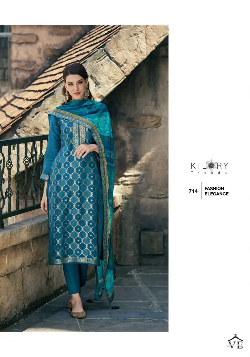 Kilory Trends Haseen Pure Rancard Silk Jaquard Wholesale Designer Salwar Suit Catalog — Wholesale Salwar Suits, MPA wholesale from Surat - Gallery Image 4