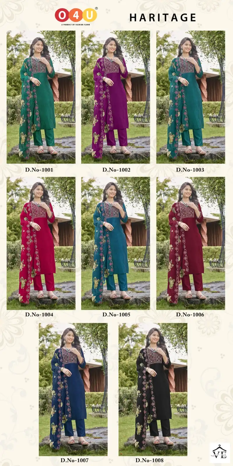 O4U Heritage Vichitra Silk Wholesale Readymade Suit Catalog — Wholesale Salwar Suits, MPA wholesale from Surat — view 9