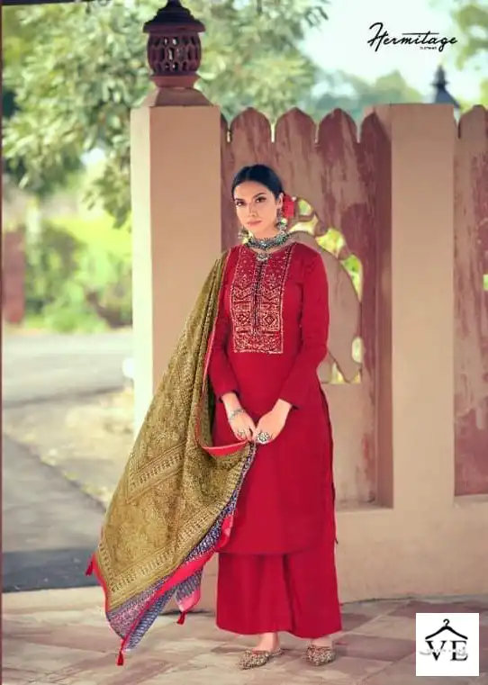 Vardan Ethnic Hermitage Pure Jam Satin Wholesale Designer Salwar Suit Catalog — Wholesale Salwar Suits, MPA wholesale from Surat - Gallery Image 3
