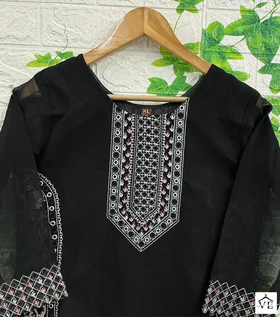 Hoor Tex HF-15 Georgette Wholesale Kurta Pant Catalog — Wholesale Kurtis, MPA wholesale from Surat - Gallery Image 3