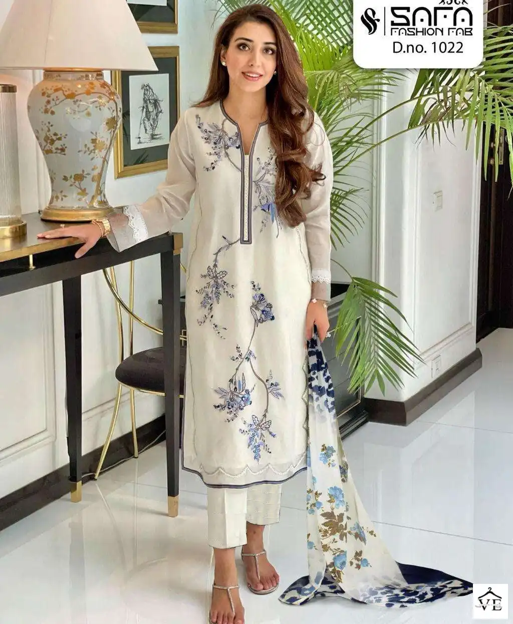 Hoor Tex HF-17 Georgette Wholesale Readymade Suit Catalog — Wholesale Salwar Suits, MPA wholesale from Surat — view 1