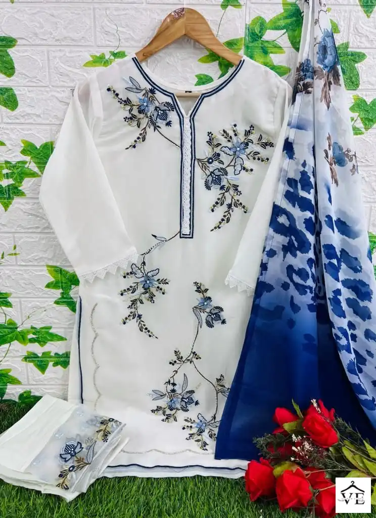 Hoor Tex HF-17 Georgette Wholesale Readymade Suit Catalog — Wholesale Salwar Suits, MPA wholesale from Surat - Gallery Image 6